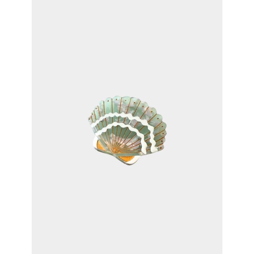 NEW SOLAR ECLIPSE women's seashell claw clip in green